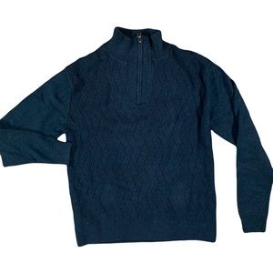 Weatherproof vintage medium knit pullover sweater mock neck 1/4 zip baby blue